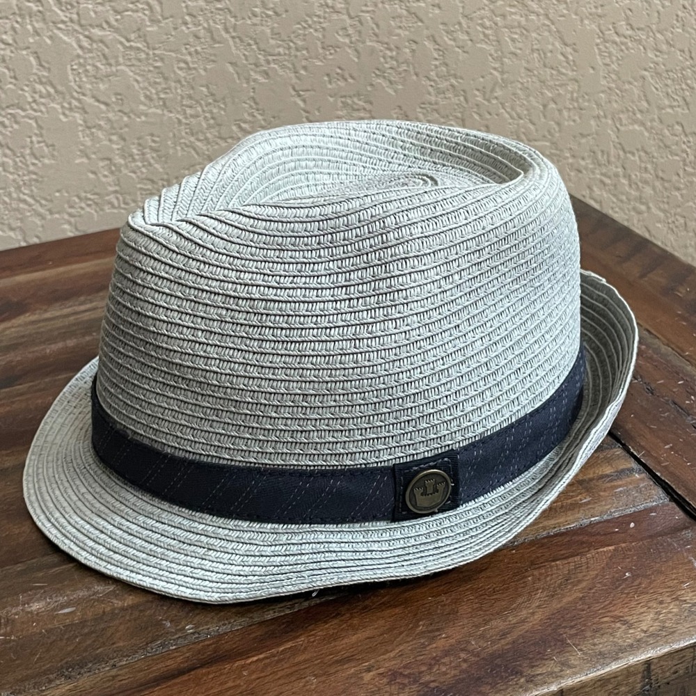 Goorin Bros Fedora Hat Small Gray Paper Straw Trilby Short Brim